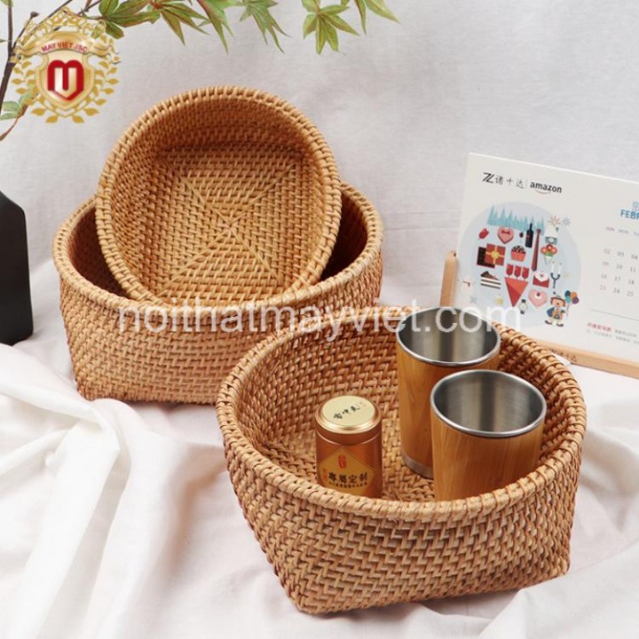 Khay Đựng Đồ Mây Tre KDMT0010